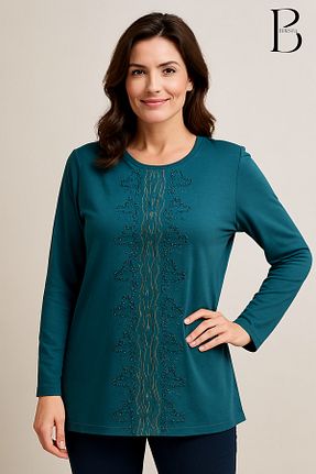 بلوز سبز زنانه ساده BURSPA - کد 903070529