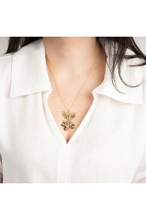 گردنبند نقره صورتی زنانه 925 عیار ka ra - کد 850679022