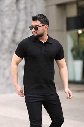 پولوشرت مشکی مردانه پنبه - الاستین ENERJİN - کد 926825382