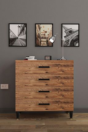 آینه کنسول قهوه ای Suntalam Wood House - کد 382944039