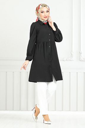 تونیک حجاب مشکی زنانه ویسکون ModaMerve - کد 926903632
