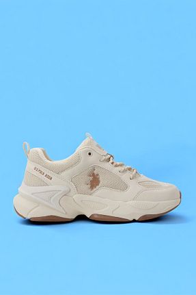 کفش اسنیکر بژ زنانه بند دار U.S. Polo Assn. - کد 926893527