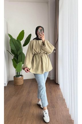پیراهن حجاب خاکی زنانه مام فیت MOONSC - کد 926899345