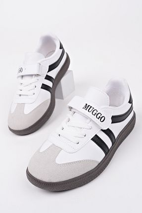 کفش اسنیکر سفید بچه گانه چرم مصنوعی Muggo - کد 917542309