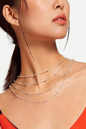گردنبند جواهر سفید زنانه AAcc. - کد 353429164