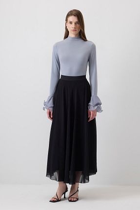 بلوز حجاب طوسی زنانه اورسایز Touche Prive - کد 926909887