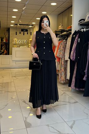 لباس مشکی زنانه بافتنی Vosse - کد 926902221