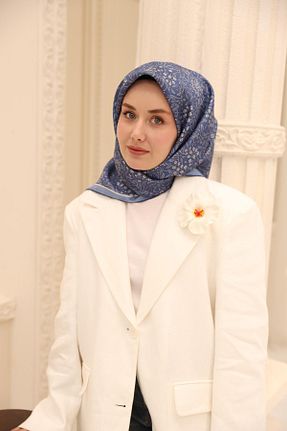 روسری سرمه ای İpek Tivil Silk Home - کد 926180275