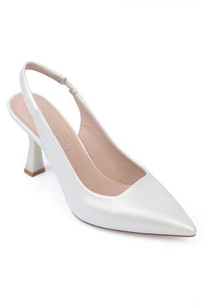 کفش استایلیتو سفید پاشنه نازک KARVENSHOES - کد 926924272