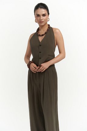ست بالاتنه و پائین تنه خاکی زنانه MAİ COLLECTİON - کد 926933769