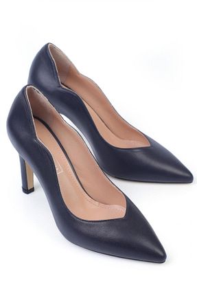 کفش استایلیتو سرمه ای پاشنه نازک KARVENSHOES - کد 926934026