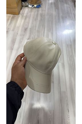 کلاه بژ زنانه چرم خالص saremod - کد 926929227