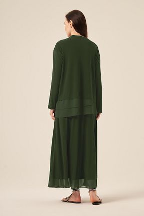 ست بالاتنه و پائین تنه حجاب خاکی زنانه رگولار Ceremony - کد 926928458