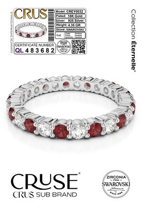 انگشتر نقره طوسی زنانه کریستال Cruse - کد 926942702