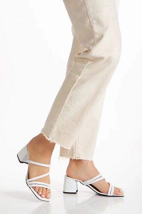 دمپائی سفید زنانه چرم مصنوعی SOFT FASHION - کد 926948809
