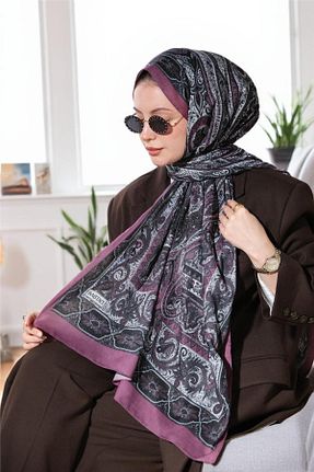 شال بنفش زنانه پنبه ای Baştacı - کد 884967479