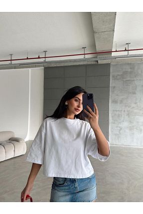 تیشرت نباتی زنانه کراپ mydukkan.co - کد 926973373