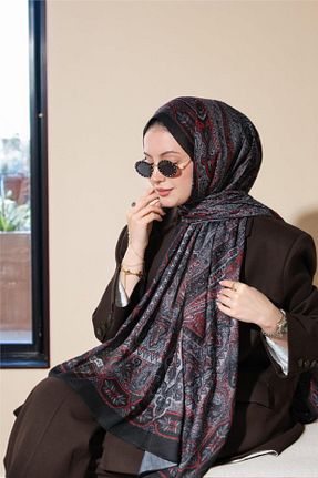 شال طوسی زنانه پنبه ای Baştacı - کد 884968850
