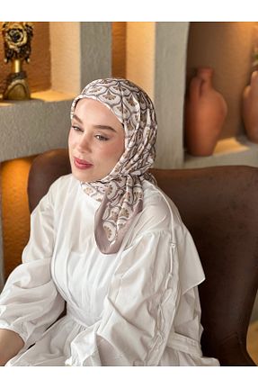 روسری بژ پنبه ای Modakaşmir - کد 926997492