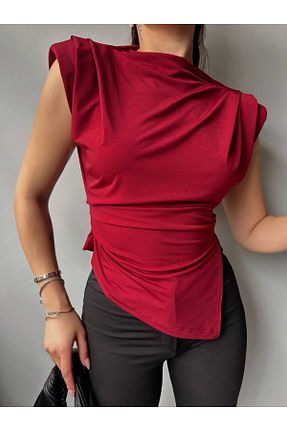 بلوز قرمز زنانه ساده Miss fashion - کد 926999461