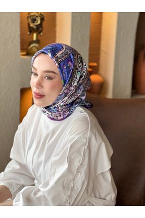 روسری بنفش پنبه پلی استر Modakaşmir - کد 926997701