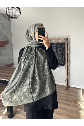 شال خاکی زنانه پنبه پلی استر Merwiss - کد 927029191