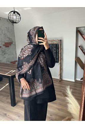 شال نارنجی زنانه پنبه پلی استر Merwiss - کد 927037381