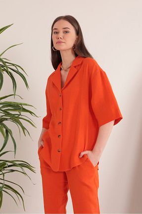 پیراهن نارنجی زنانه Relaxed Butik - کد 927047464