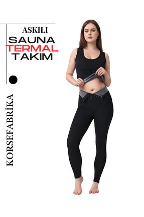 ست بالاتنه و پائین تنه مشکی زنانه بافتنی KORSEFABRİKA - کد 927139332
