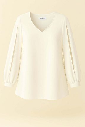 بلوز سایز بزرگ نباتی زنانه سایز بزرگ Hanezza - کد 5048090