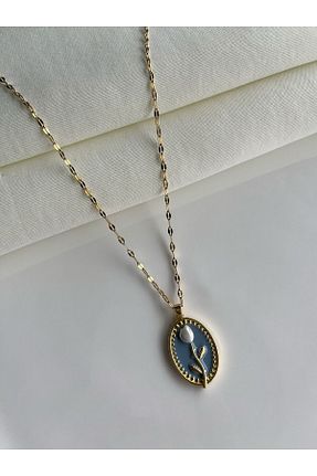 گردنبند استیل ( فولاد ) زرد زنانه استیل (فولاد) Nilsu Jewellery Accessory - کد 927072047