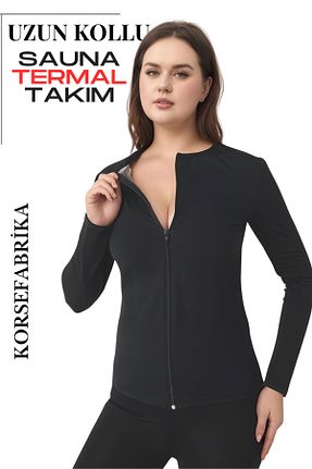 ست بالاتنه و پائین تنه مشکی زنانه بافتنی KORSEFABRİKA - کد 926879562