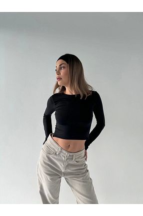 بلوز مشکی زنانه ساده Modaiconu - کد 927132948