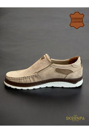 کفش لوفر بژ مردانه چرم خالص Trextone - کد 927096134