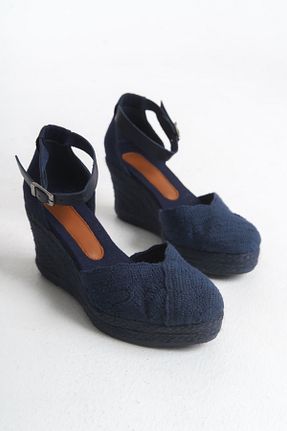 صندل سرمه ای زنانه پاشنه پر Elile Shoes - کد 927141156