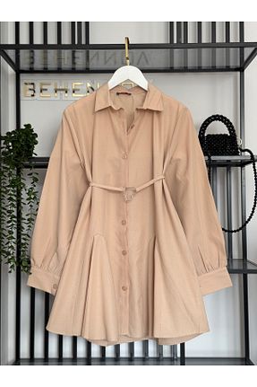 پیراهن حجاب بژ زنانه Straight Butik - کد 927126097