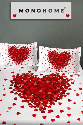 ست ملحفه دونفره قرمز پنبه ای Monohome - کد 927125433