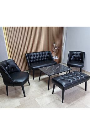 ست مبلمان چای خوری مشکی Azra Aksesuar - کد 927137320