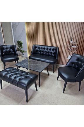 ست مبلمان چای خوری مشکی Azra Aksesuar - کد 927137320