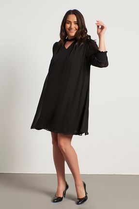 لباس سایز بزرگ مشکی زنانه شیفون Myline - کد 98097898