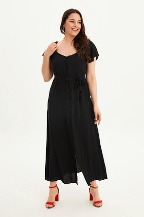 لباس سایز بزرگ مشکی زنانه بافتنی Myline - کد 113476375