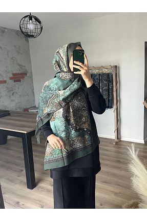 شال خاکی زنانه پنبه پلی استر Merwiss - کد 927153368