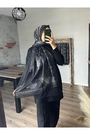 شال مشکی زنانه پنبه پلی استر Merwiss - کد 927153367