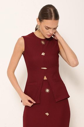 بلوز زرشکی زنانه ساده witrin - کد 927148971