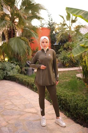 مایو حجاب خاکی زنانه ساده MİMİ Luxury Wear - کد 927230996