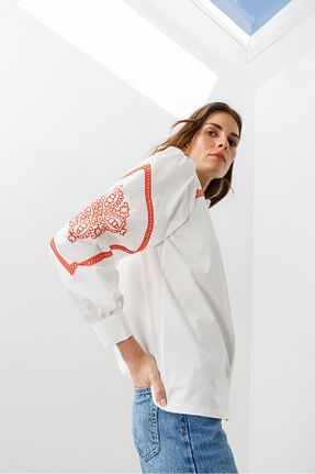 پیراهن سفید زنانه رگولار pieces of melon - کد 927164220
