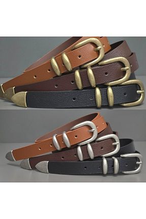 کمربند مشکی زنانه چرم خالص Kemerix - کد 927174911
