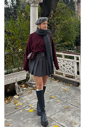دامن طوسی زنانه پنبه ای BarB - کد 869952153