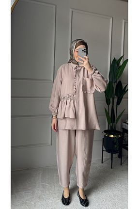 ست بالاتنه و پائین تنه حجاب بژ زنانه رگولار Venoura - کد 927209239
