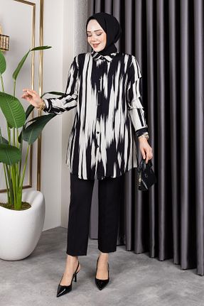 تونیک حجاب مشکی زنانه ویسکون QUMET - کد 927213726